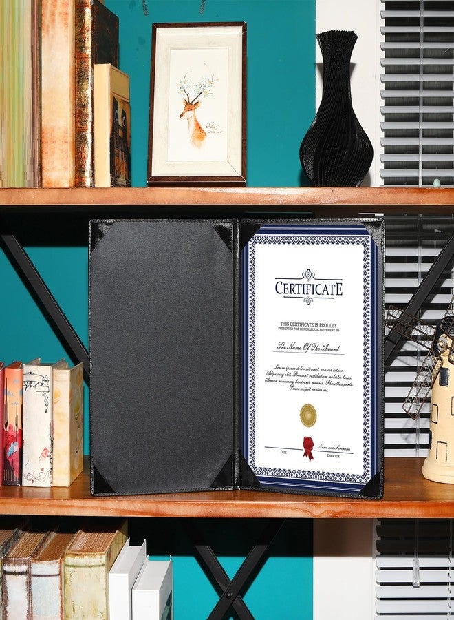 Tenare 3 Pcs Leather Certificate Holder 8.5 x 11 Inch PU Black Red Blue Purple Phd Bachelor Master Diploma Cover Professional Award Folder for Official Graduation Competition Contest Charity (Black) - Image 5